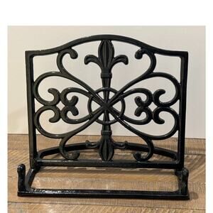 Home Basics Black Cast Iron Fleur De Lis Cookbook Stand - 10.5 x 5.5 x 9